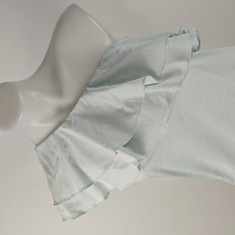Witchery Women's Top Size L One Shoulder Ruffle Blue Daze NEW RRP $59.95 - Picture 7 of 9